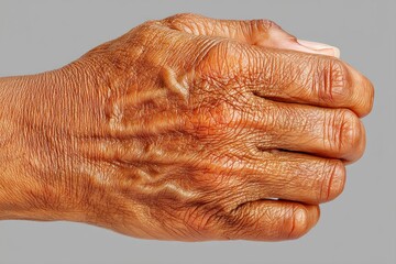 Fototapeta premium De quervain disease closeup of a wrist with thumb pain in clinical examination
