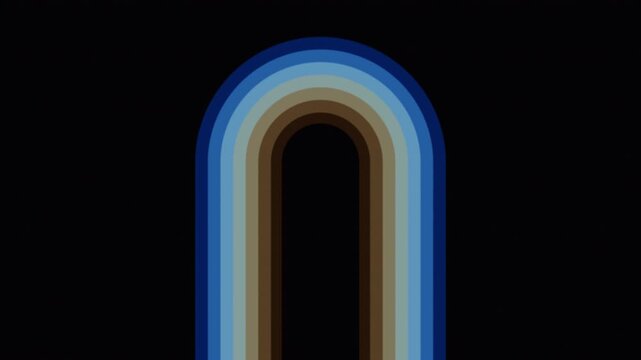 Colorful curved shape creates visual interest on black background