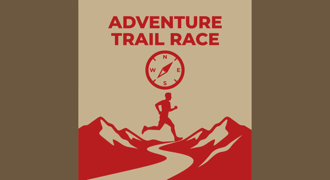 Adventure Trail Race Poster Design A Bold Graphic