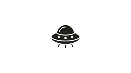 Fototapeta premium Minimalist UFO Icon Flying Saucer Spacecraft Illustration