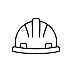 Fototapeta premium Simple outline icon of a construction hard hat.