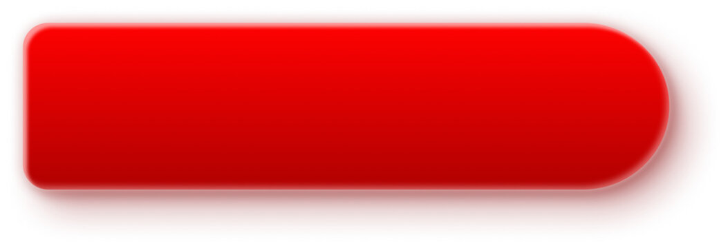 Slim pill button with red 3d gradient glossy shiny vibrant vivid bright bold for learn more read more discover explore find out try now cta on transparent background