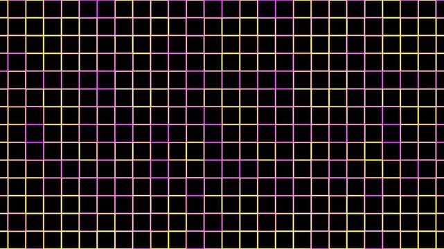 Colorful grid pattern on a dark background