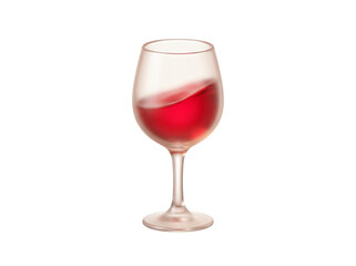 Fototapeta premium 3D Wine Glass Icon For Food And Beverage Concept