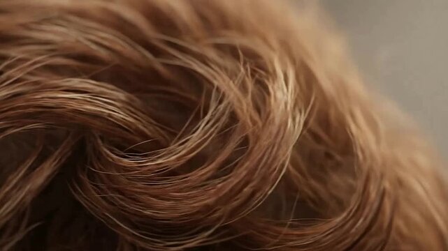 Close-up of Brown Hair Strands with Natural Shine