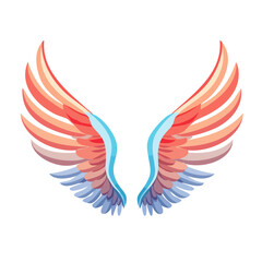 Fototapeta premium Colorful Angel Wings with Gradient Feathers