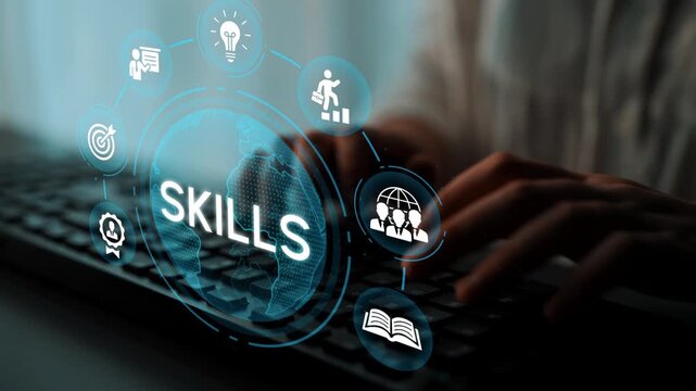 Digital Skills Development for Professionals in a Virtual Workspace with Global Communication Icons and Learning Elements. Entropy.