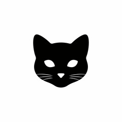 black cat on white background © Fulmati