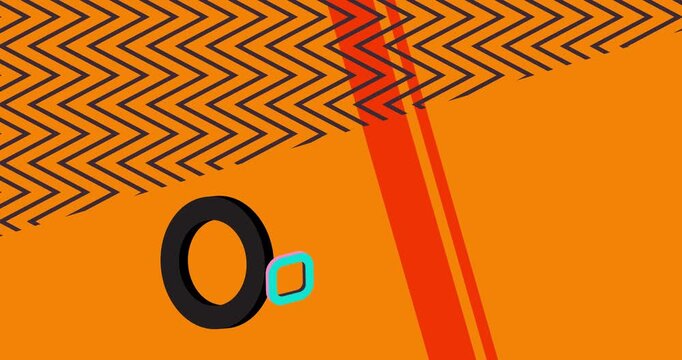 Geometrical graphic retro theme background animation with place for text. Minimal geometric elements frame video. Vintage abstract shapes for advertising.