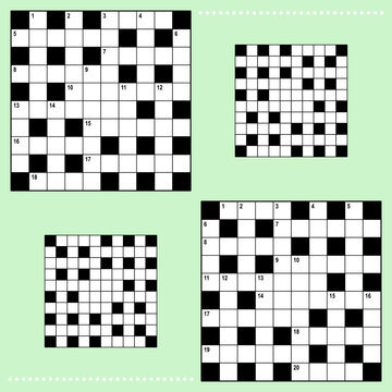 Crossword puzzle grids 10x10 squares with corresponding answer grids