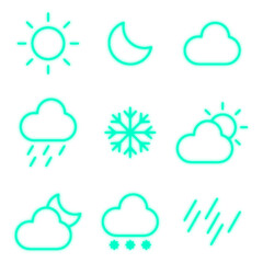 Fototapeta premium PNG weather icon in neon green set