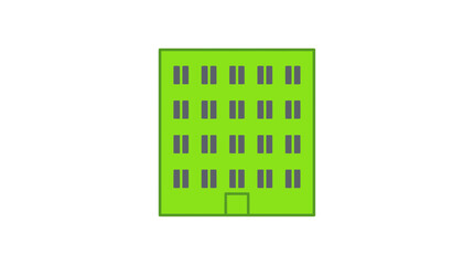 Modern Green Building Icon with Many Windows © siti