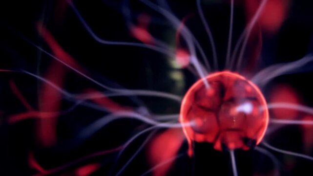Neon Rays And Energy Beams From Central Electrode In Plasma Ball