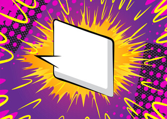 Cartoon background with blank speech bubble, comic book backdrop. Retro vector comics pop art design. © noravector