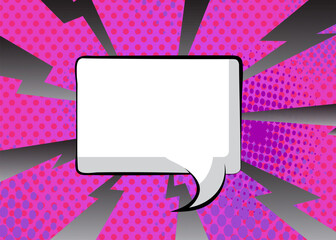 Cartoon background with blank speech bubble, comic book backdrop. Retro vector comics pop art design. © noravector