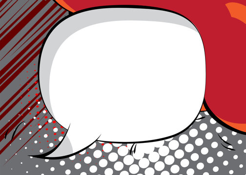 Cartoon background with blank speech bubble, comic book backdrop. Retro vector comics pop art design.