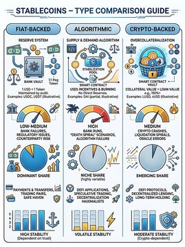 Stablecoins type comparison guide for cryptocurrency education