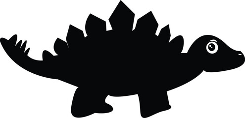 Cute Cartoon Stegosaurus Dinosaur Silhouette Vector Illustration for Kids and Education © Amri Grafika
