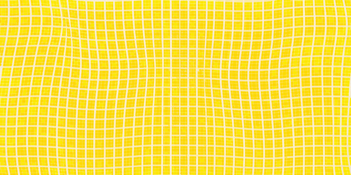 wavy grid pattern on yellow background curved lines abstract geometric design modern artistic visual effect deformation