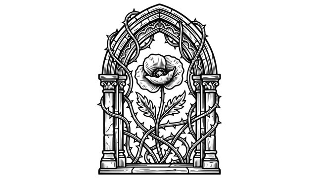 Dove bird crest ornamental line art vector illustration.
