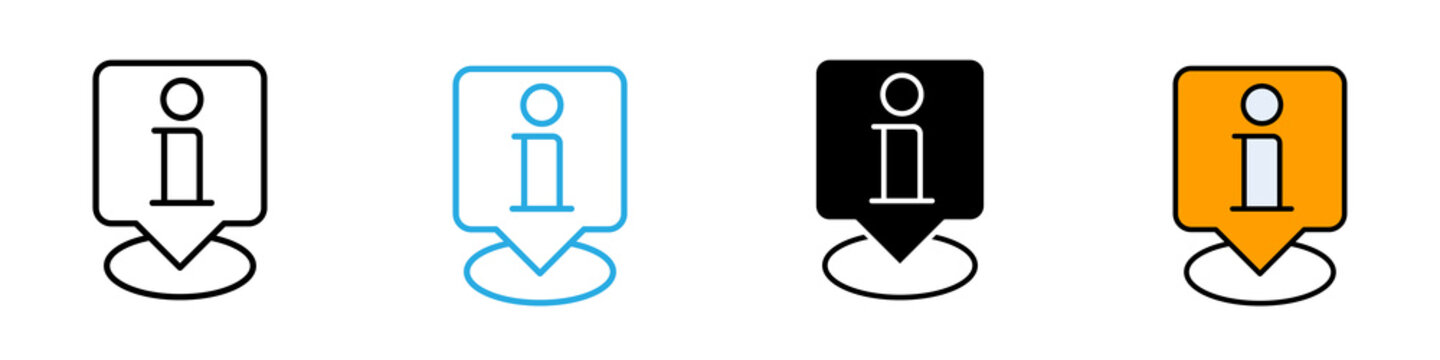 Info multi - style icon design concept