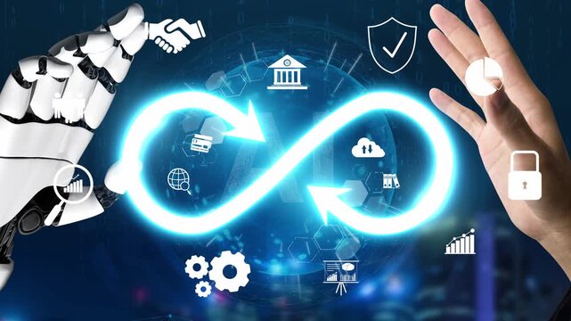 Infinity concept, limitless business potential, innovation opportunities, forward-thinking strategy, and embracing endless possibilities for creative growth and future development. Muxer