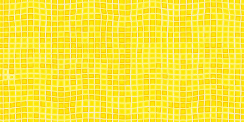 Fototapeta premium wavy grid pattern on yellow background lines waves abstract design artwork modern graphic visual texture repeating
