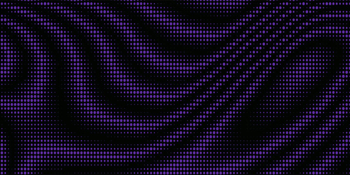 Seamless Pattern of Violet and Lilac Circles of Different Size on Dark Background. Universal Abstraction. Retro Backdrop of Geometric Shapes. modern