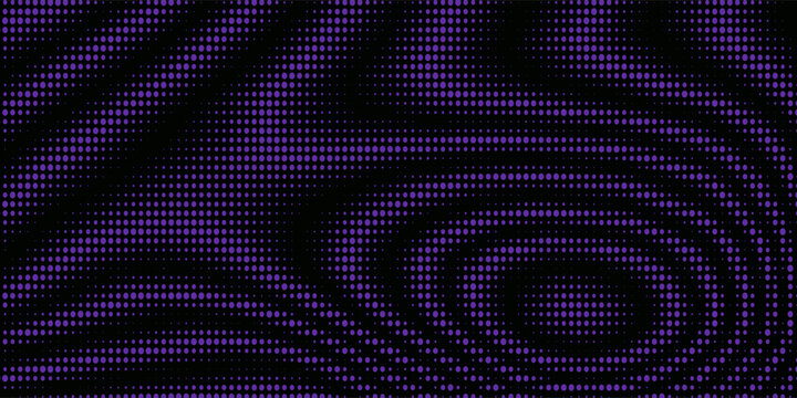 Seamless Pattern of Violet and Lilac Circles of Different Size on Dark Background. Universal Abstraction. Retro Backdrop of Geometric Shapes. modern
