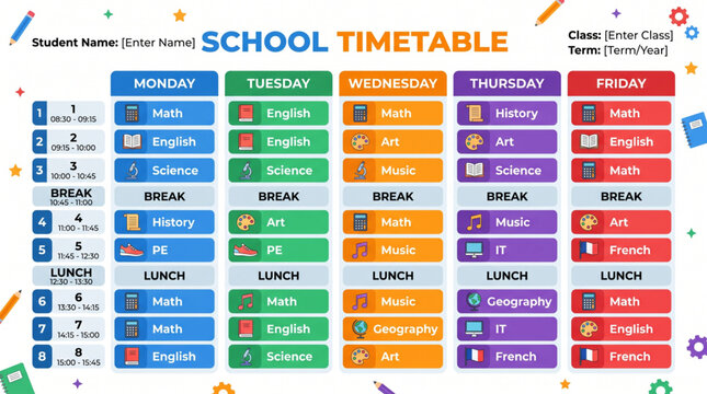 School Timetable Template
