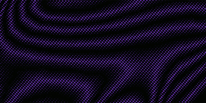 Seamless Pattern of Violet and Lilac Circles of Different Size on Dark Background. Universal Abstraction. Retro Backdrop of Geometric Shapes.
