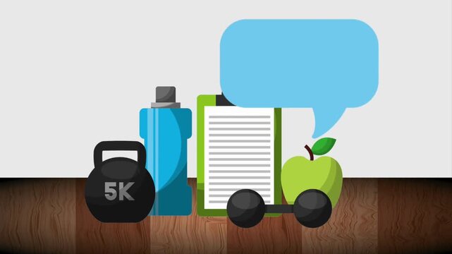vector illustration of a set of healthy life