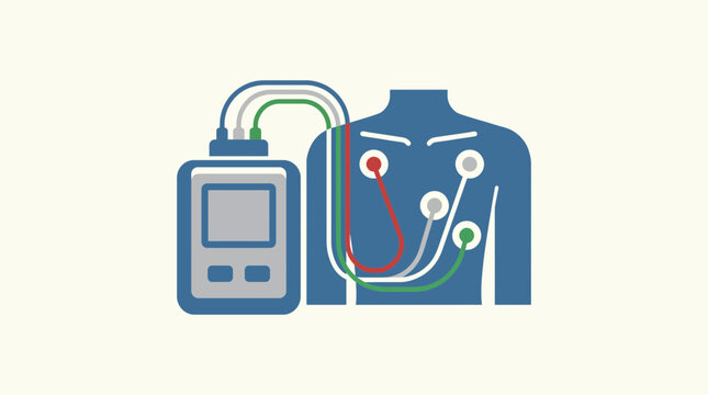 Holter Monitor Device Flat Icon