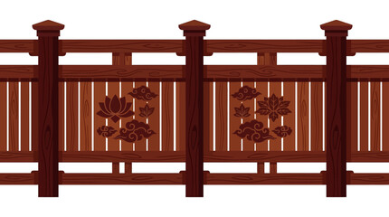Obraz premium Brown Wooden Fence Section.