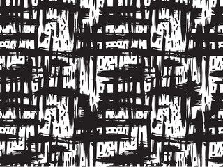 Naklejka premium expressive abstract monochrome background featuring heavy black ink brush strokes and raw grunge paint textures