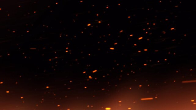 Fire sparks orange smoke cinematic embers background with light leaks particles rising