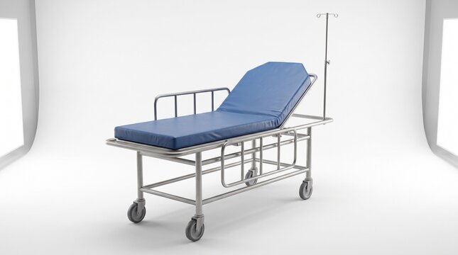 Medical stretcher trolley for patient transport in hospital setting