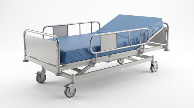 Adjustable hospital bed for patient recovery in clinical healthcare ward
