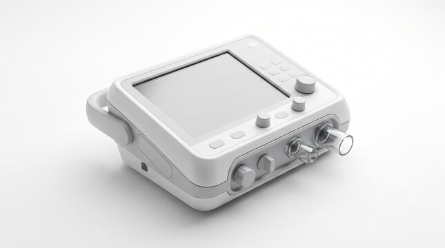 Professional medical patient monitor with display and knobs, healthcare