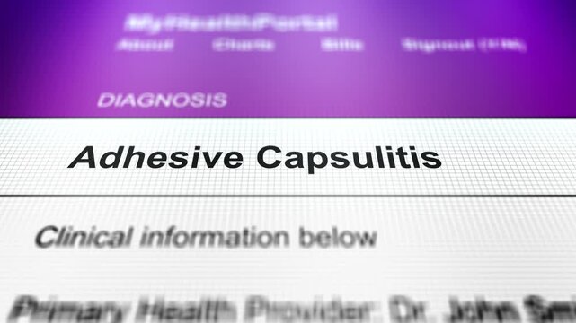 Generic Health Portal with Oral Mouth Diagnosis -Adhesive Capsulitis.