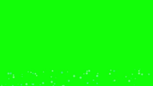 4K Snowflake Transition Animation - Blue and White Snow Falling on Green Screen Background