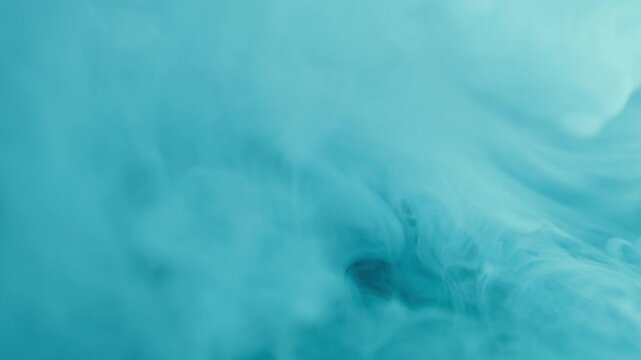 Fume wave. Blue haze vapor. Defocused color cold creative texture mist steam explode glass water acrylic smog fluid on abstract art background.