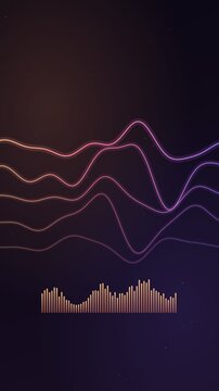 Vertical Glowing Audio Spectrum Sound Wave Visualizer Motion Background