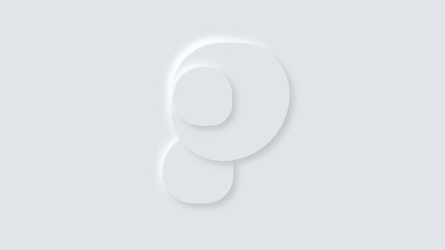 Minimalist Neumorphic White Geometric Circles Morphing and Moving in Seamless Loop