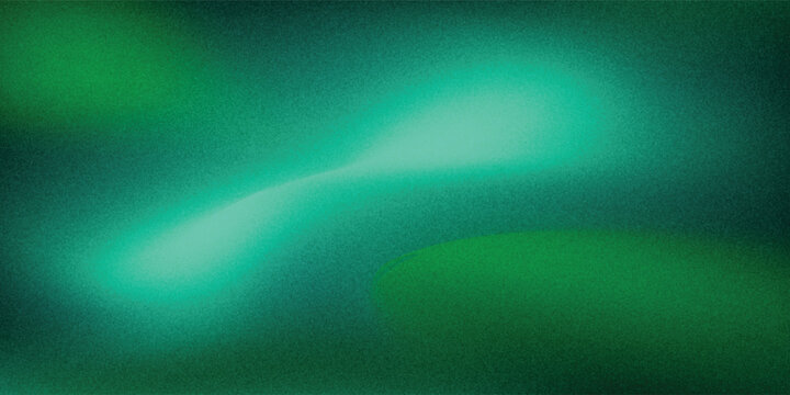 Abstract green gradient background with trendy grainy texture. Smooth blurry mint and dark emerald green fluid mesh banner design template for modern digital backdrops.