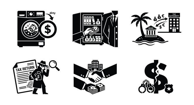 Financial Transactions Vector Illustrations With White Background