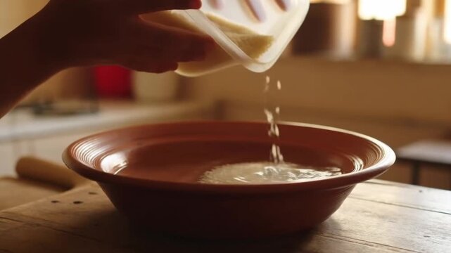 soaking rice in water