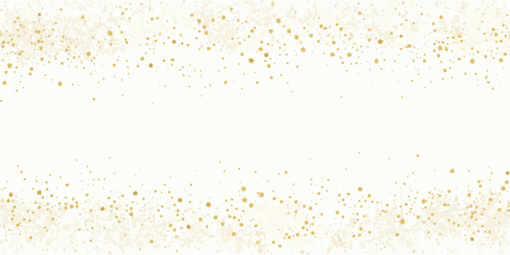 a festive header design with dense golden confetti on cream background scatter holiday decoration celebration backdrop
