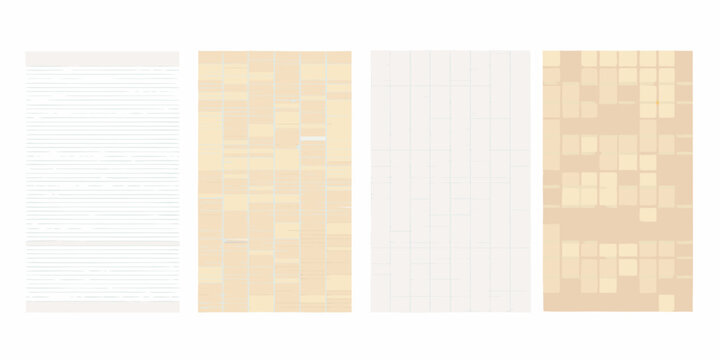 four vertical sheets of classic stationery paper vector illustration design graphic element stationary writing notebook document