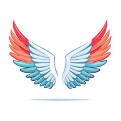 Fototapeta premium Colorful Angel Wings Illustration